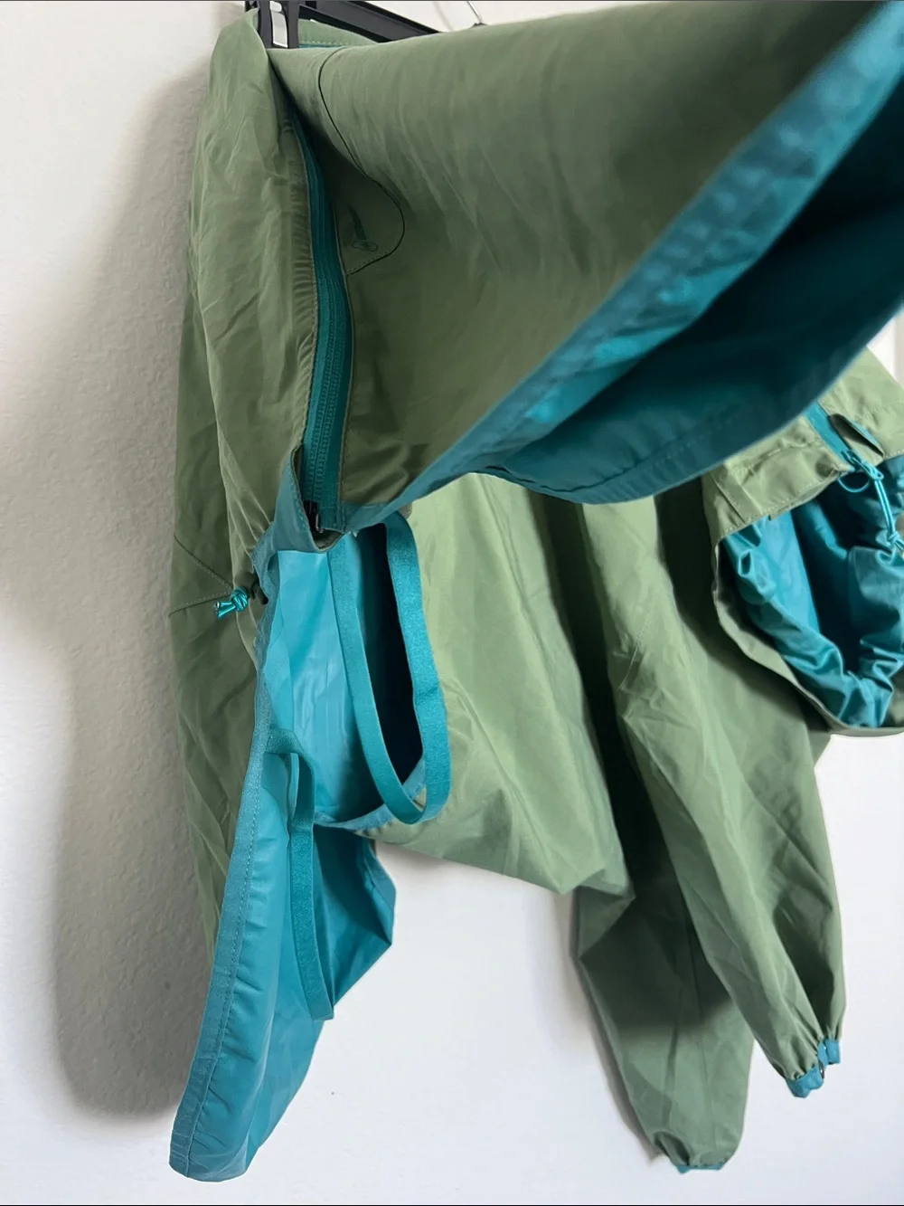 Water-Resistant Sage Green Dog Rain Jacket